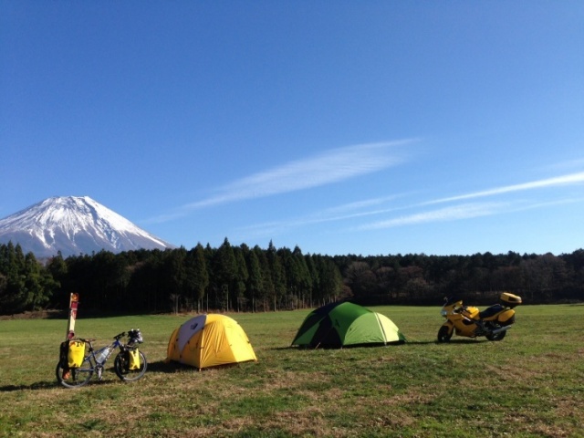 camping spot mount Fuji